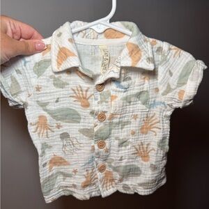 Two Kids Printed Buttons Downs with Matching Shorts